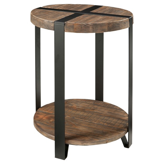 Modesto Diameter Round End Table Brown Alaterre Furniture