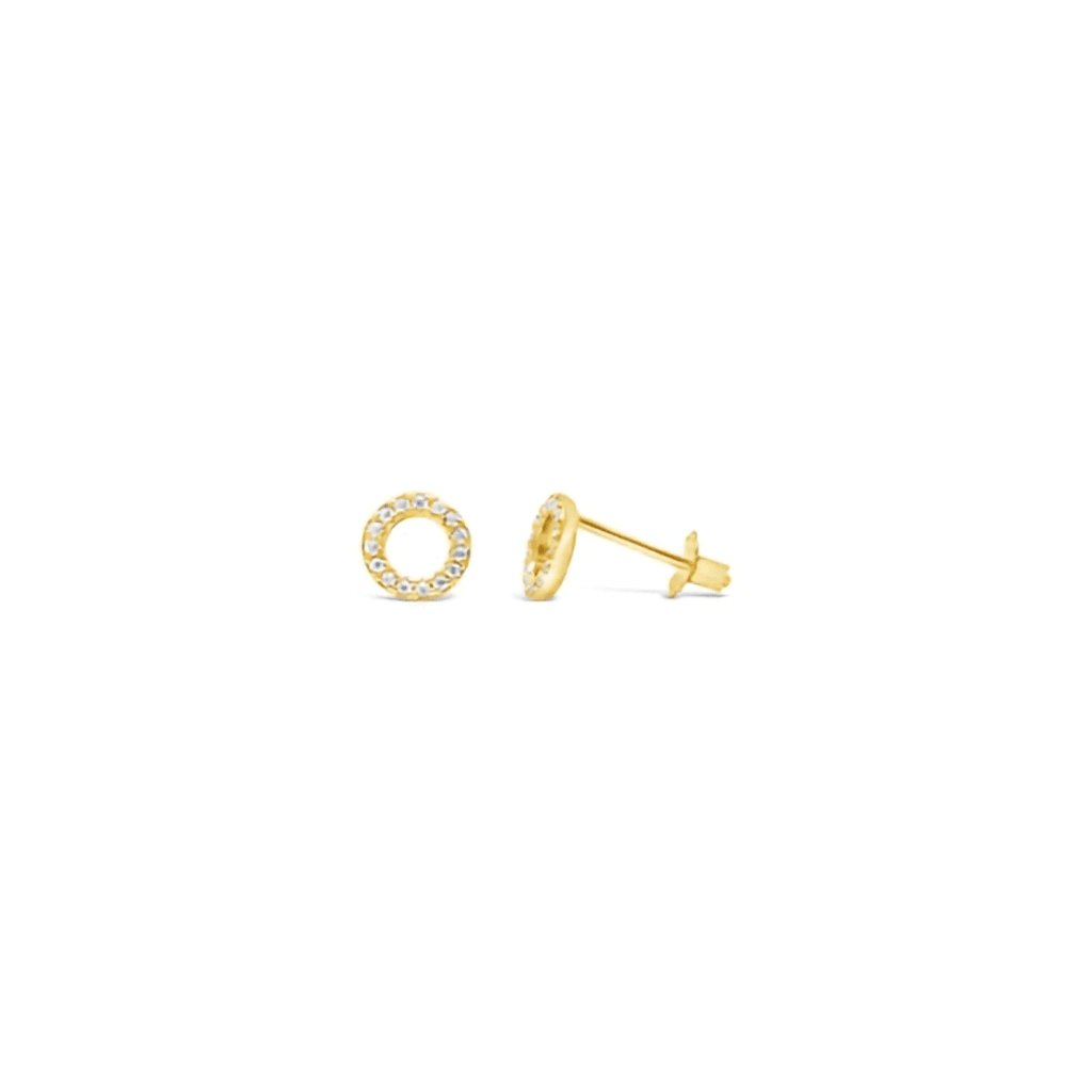 Stia  Pavé Circle Sterling Stud in Gold Plating