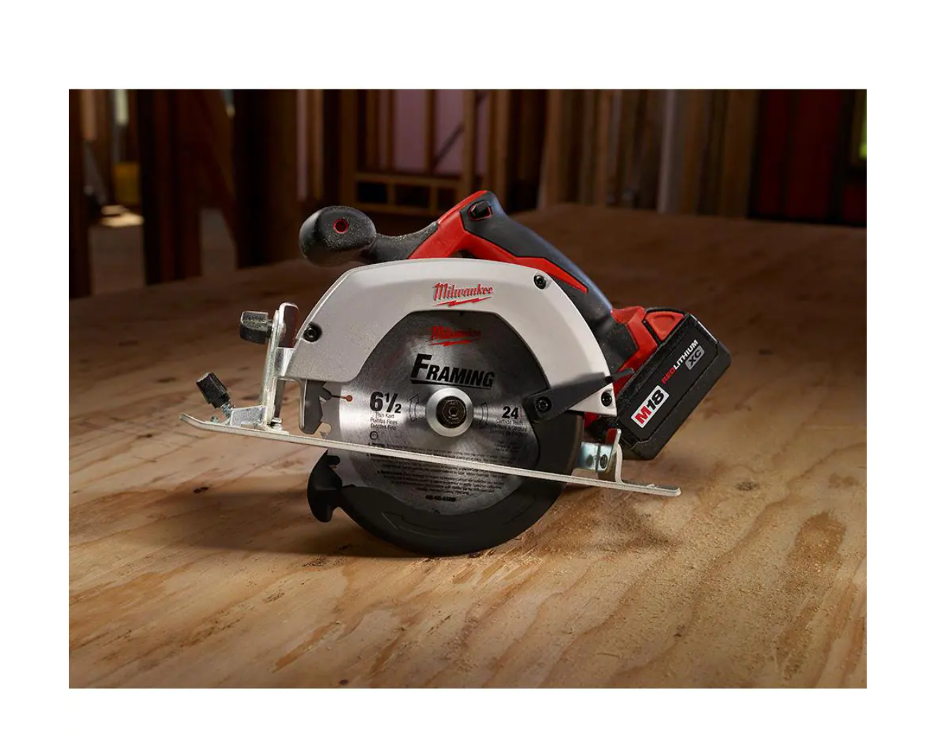 Milwaukee 2630-20-48-11-1837 M18 18V Lithium-Ion Cordless 6-1/2 in. Circular Saw with Two 3.0 Ah Batteries