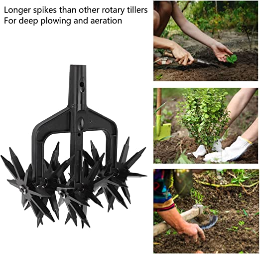 Egebert Garden Rotary Cultivator, Hand Held ABS Plastic Garden Soil Scarifier Tool, Gardening Rotary Tiller Garden Cultivator for Reseeding Grass Soil Mixing