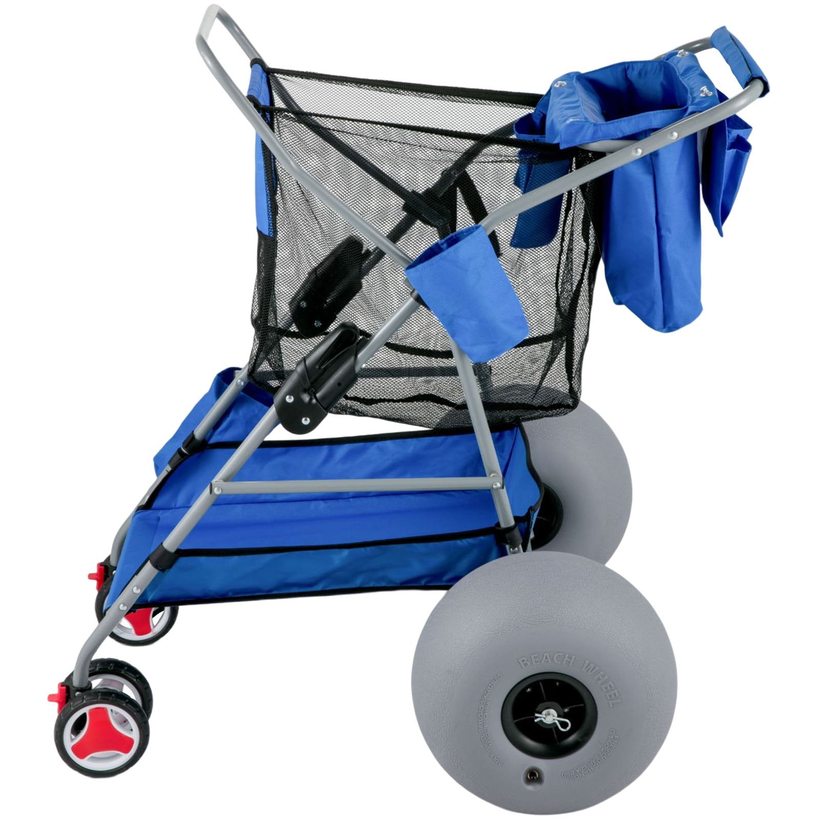 Premium 350LBS Beach Wonder Wheeler Cart W/ All-Terrain Balloon Wheels