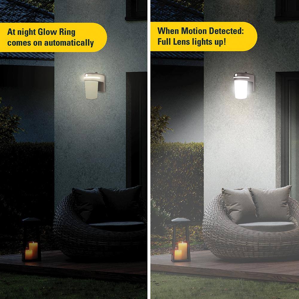 HALO FE 60-Watt Equivalent Integrated LED White Motion Sensing Dusk to Dawn Area Light 3500K FE10A35GLMW