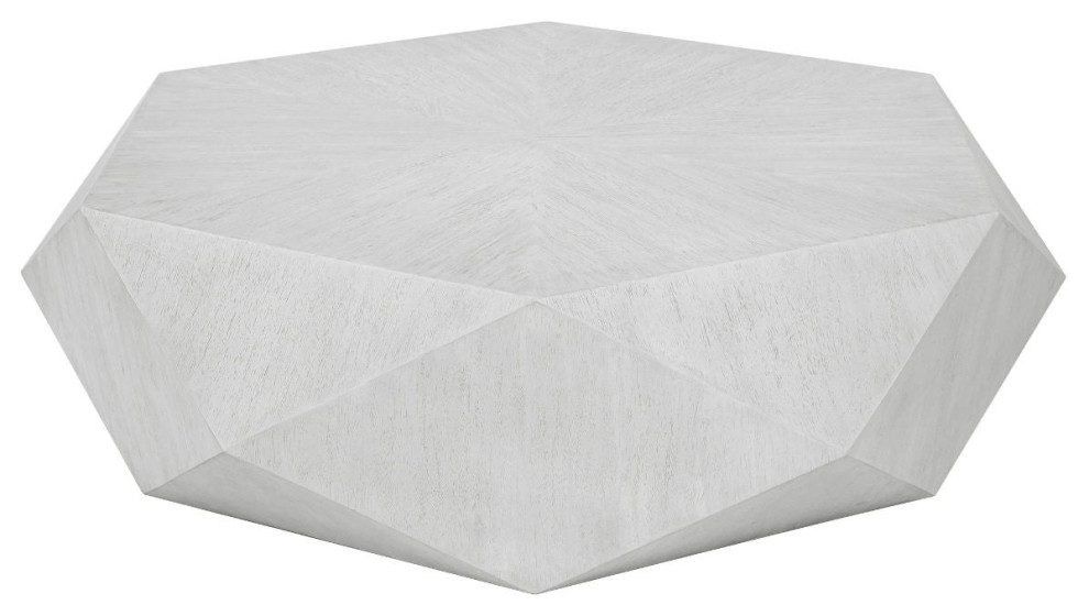 Uttermost Volker White Coffee Table   Farmhouse   Coffee Tables   by Hudson Home Decor  Houzz