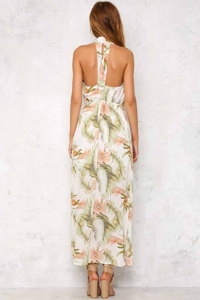 Hawaiian Sling Maxi Dress Green