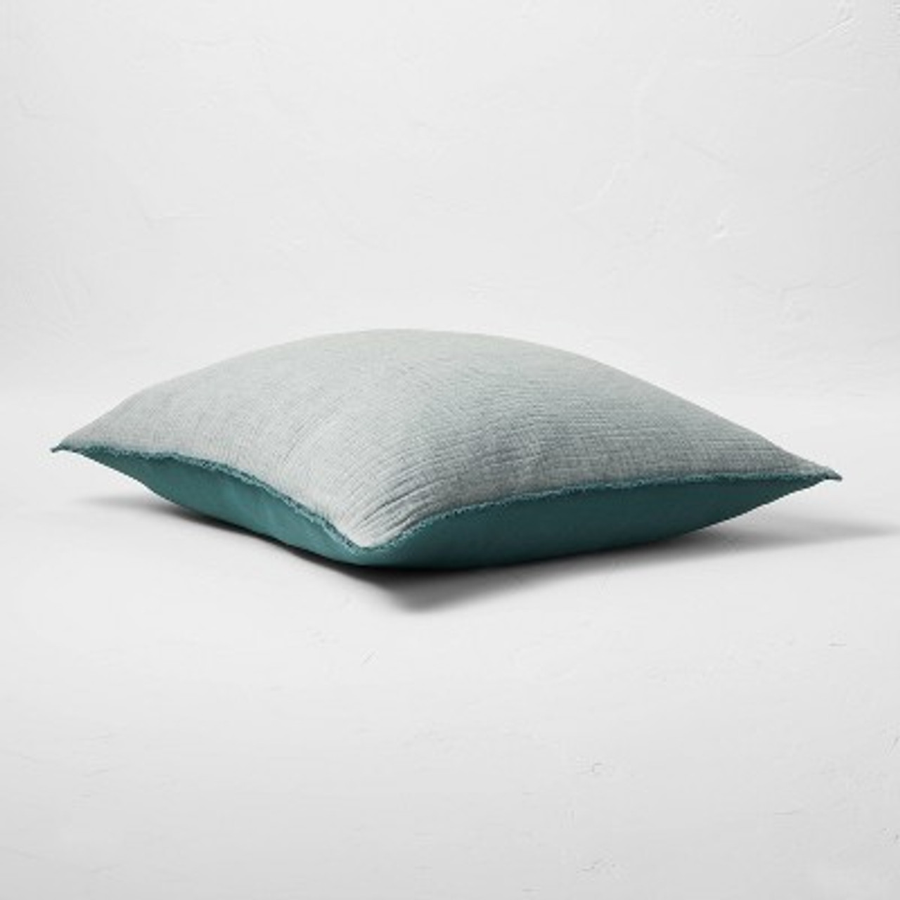 Euro Textured Chambray Cotton Pillow Sham Dark Teal Blue - Casaluna™