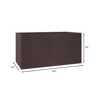 Leisuremod Bloom 3-Piece Fiberstone and MGO Clay Planter Set Modern Rectangular Planter Pot for Indoor and Outdoor (Brown) BP9-12-16BR