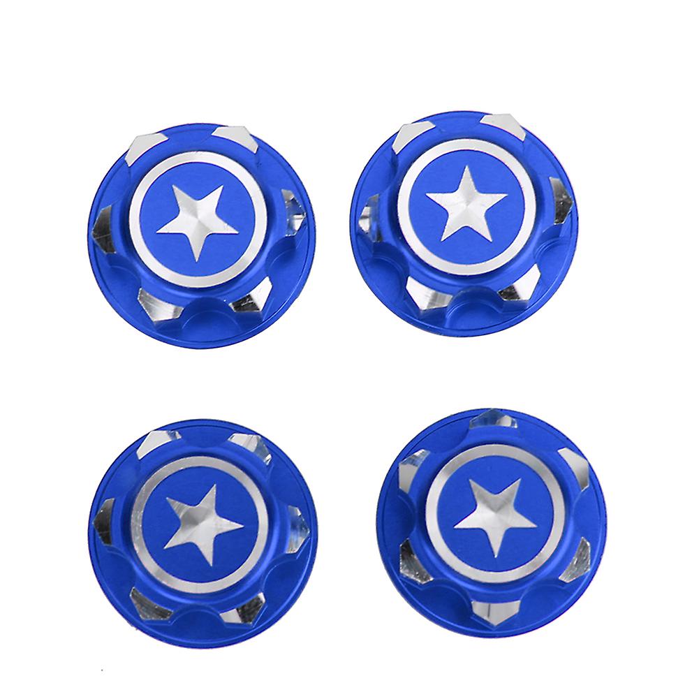 4pcs Aluminium Alloy Metal 17mm Hex Wheel Mount Nuts Set Fit For X Maxx Summit Traxxas Rc Car(mazarine )