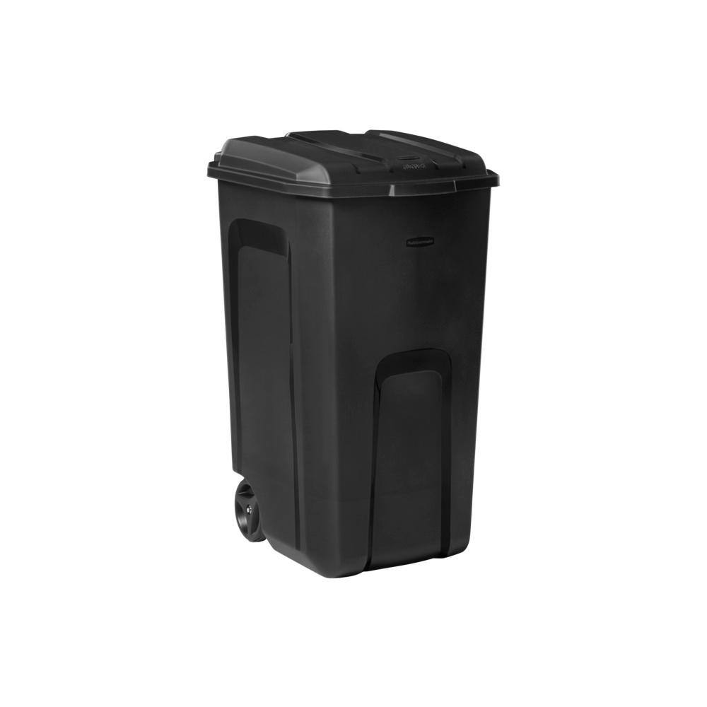 Rubbermaid Roughneck 45 Gal. Black Wheeled Vented Trash Can with Lid (2-Pack) 2136425-2