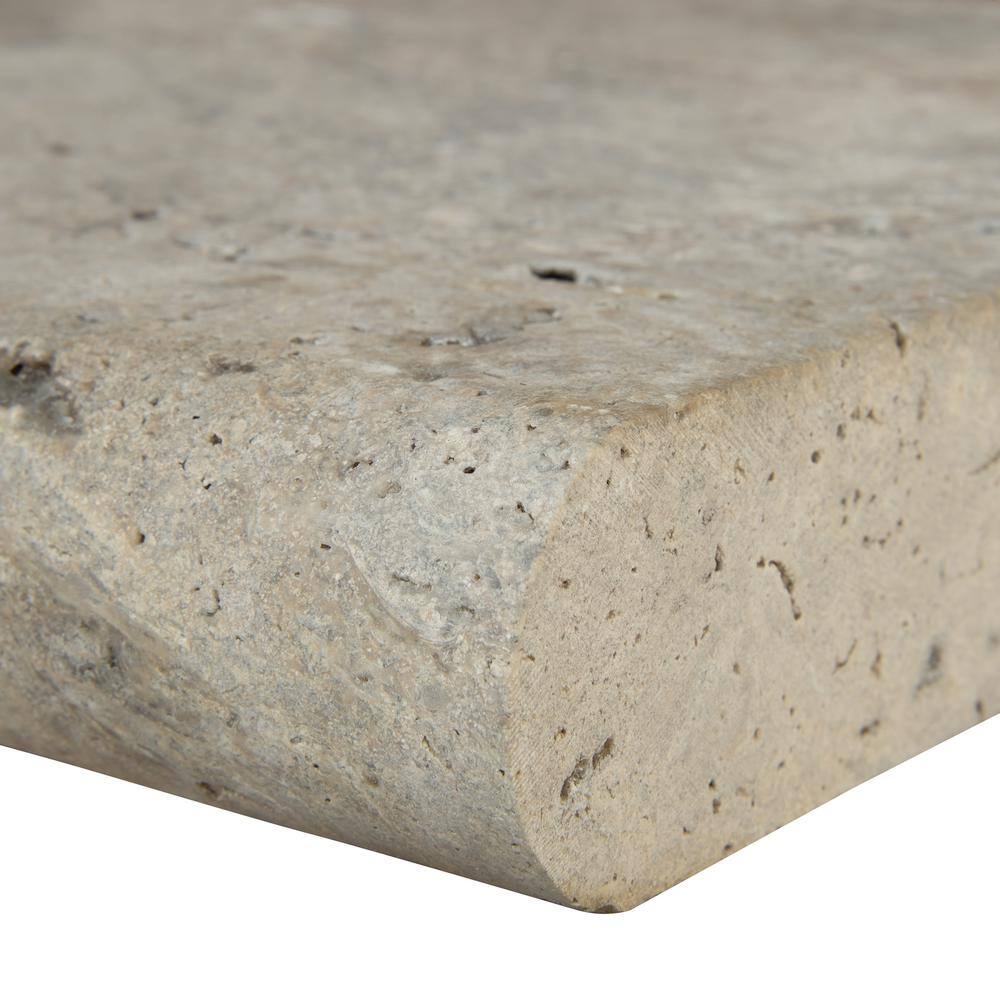 MSI Silver Gray 2 in. x 12 in. x 24 in. Travertine Pool Coping (15 Pieces30 sq. ft.Pallet) LCOPTSIL1224HUP