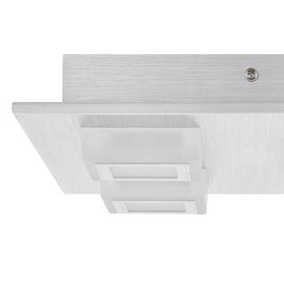 Hampton Bay Garfield 11 in. Integrated LED Brushed Aluminum Square Track Flush Mount 205517A