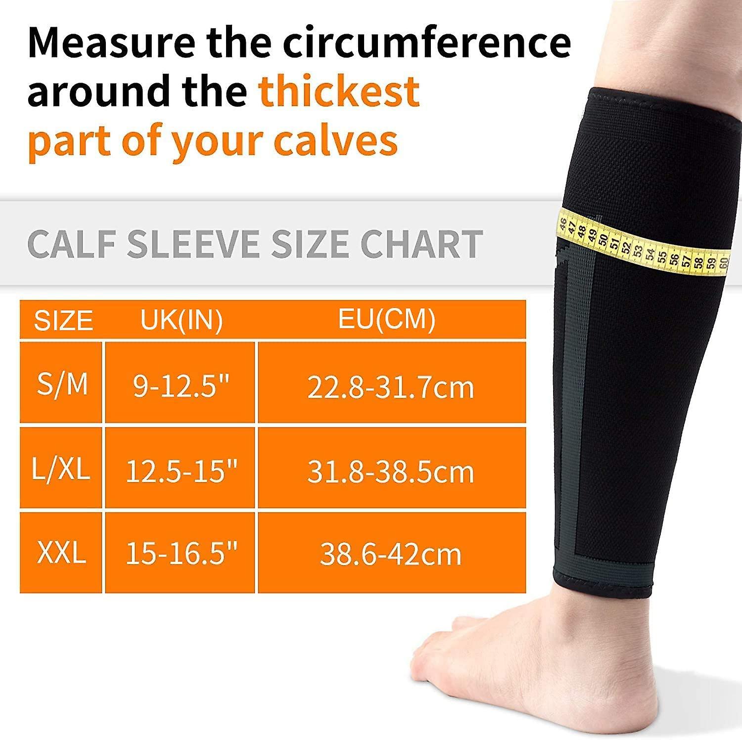 Miman 2 Pack Calf Compression Sleeve Men And Women Footless Compression Socks and Calf Support For Running Sports Flight Hiking Marathon