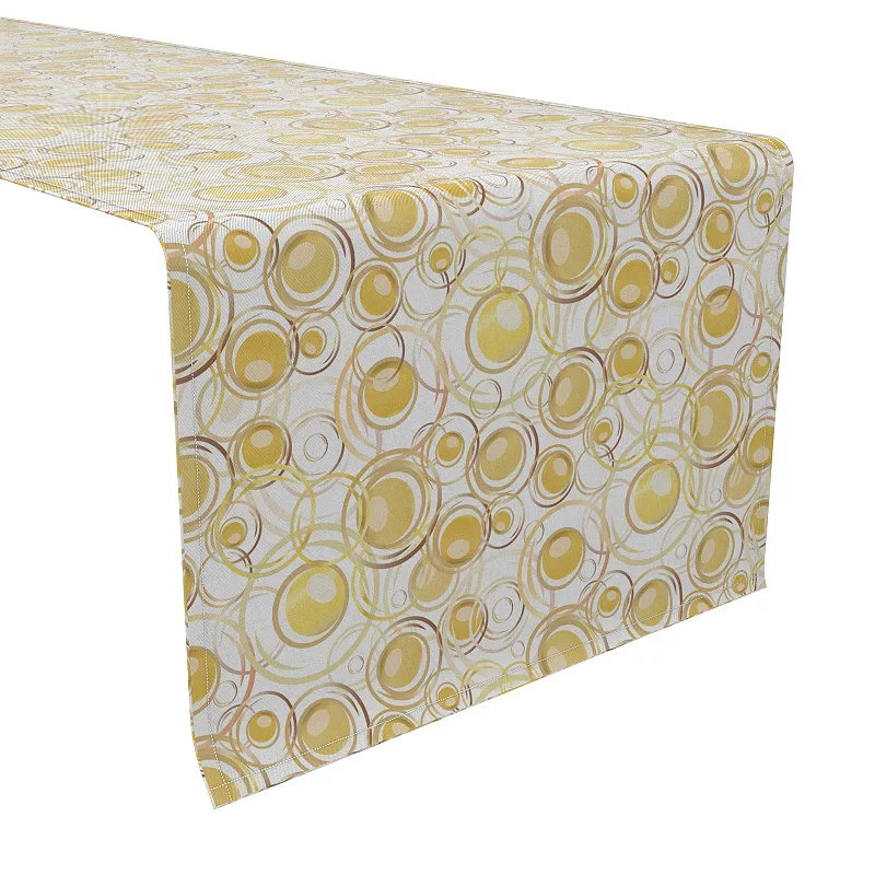 Table Runner， 100% Cotton， 16x108， Golden Dots