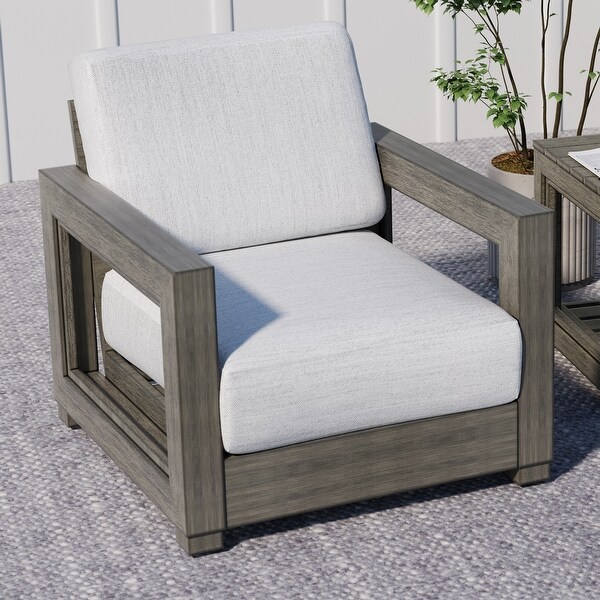 3Piece Aluminum Patio Conversation Set with Handpainted Frame and Cushions