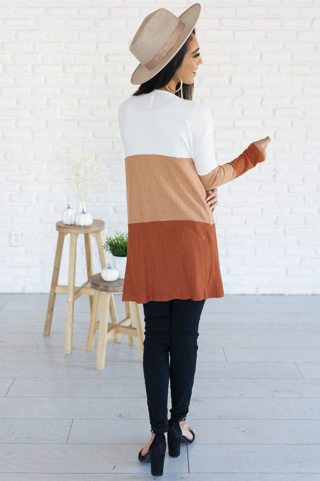 Candy Corn Modest Thermal Cardigan