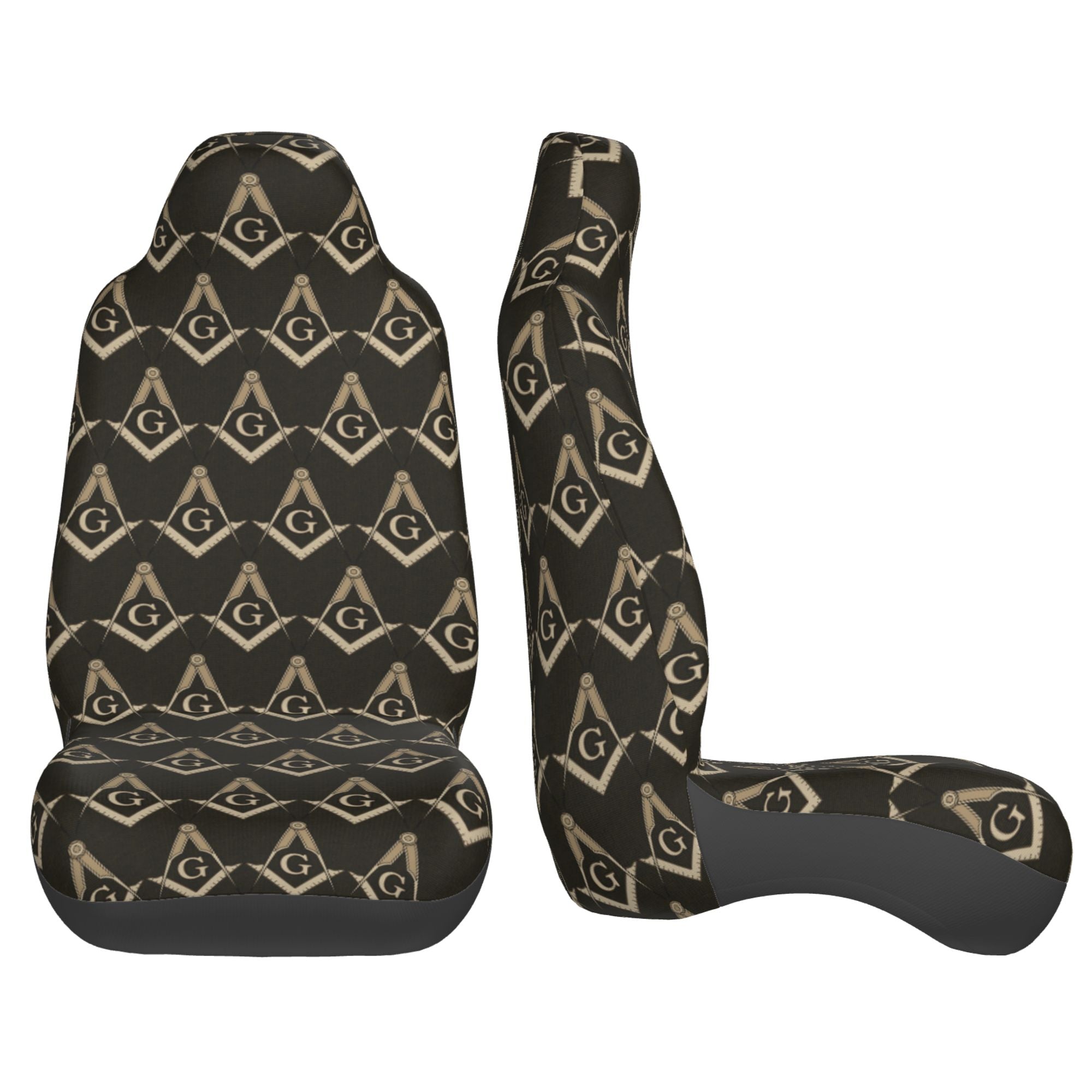 ZICANCN Car Seat Cover Brown Mason Freemason Symbol Car Front Seat Covers Protectors ， Automotive Seat Covers for Cars Trucks Suv