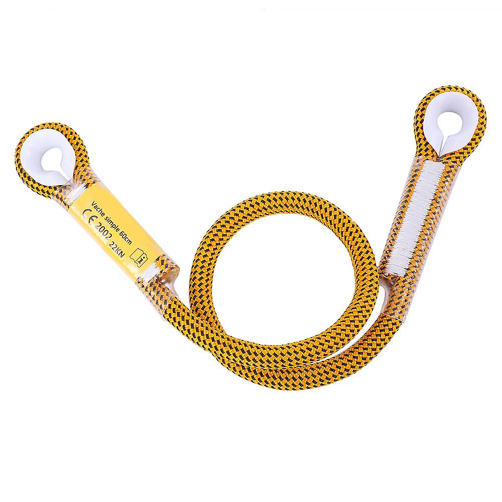 60/120/150cm Outdoor Survival Climbing Safety Rope With Ring Bearing(yellow 60cm)