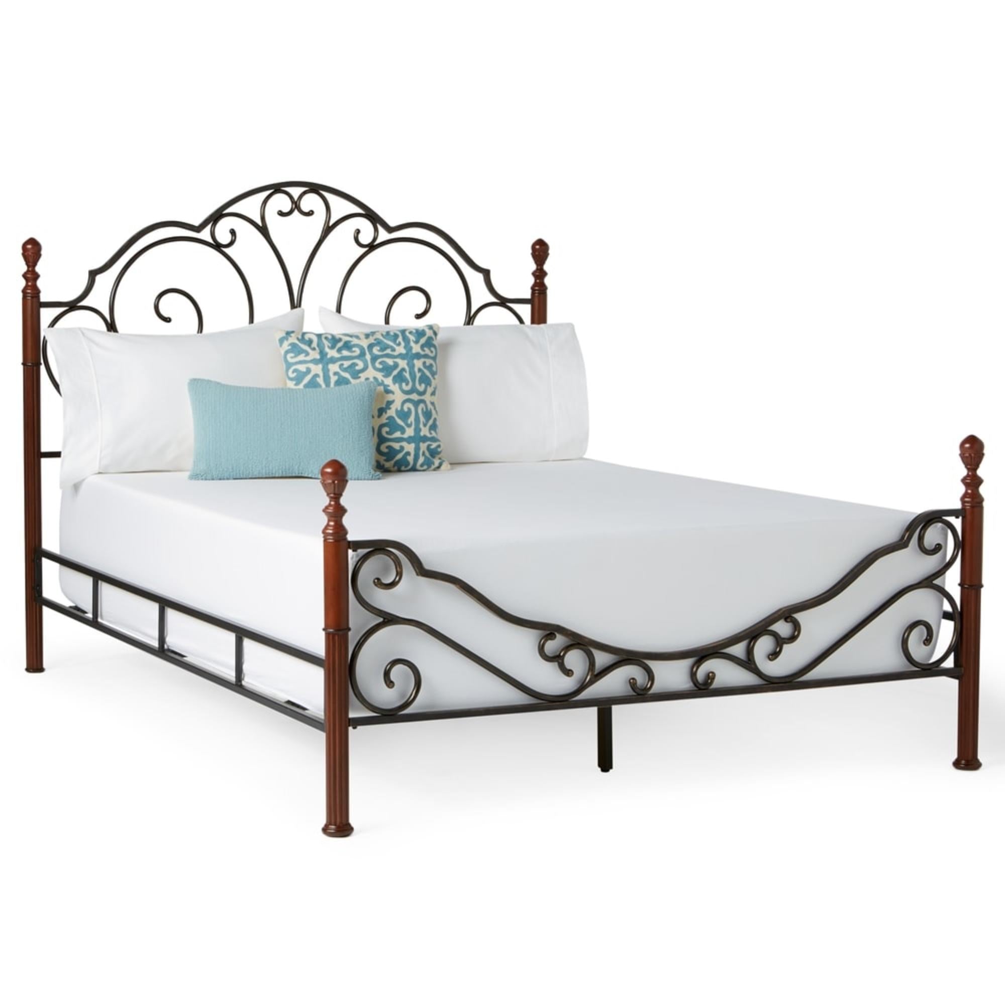 Weston Home Adison Graceful Scroll Bronze Iron Bed, King