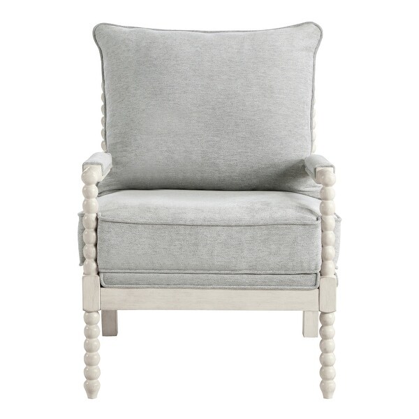 Kaylee Spindle Chair in Fabric with White Frame