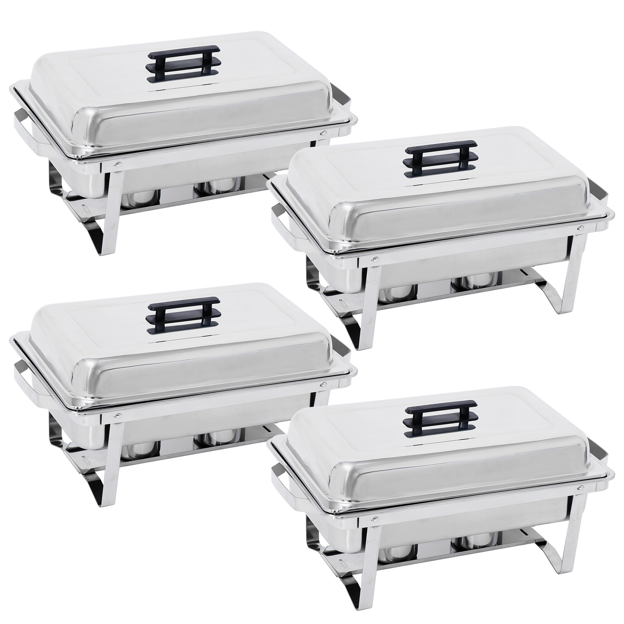 ZENSTYLE 4 Pack 8QT Chafing Dish High-Grade Stainless Steel Pans Catering Full Size Includes Food Pan， Water Pan and Fuel Holders