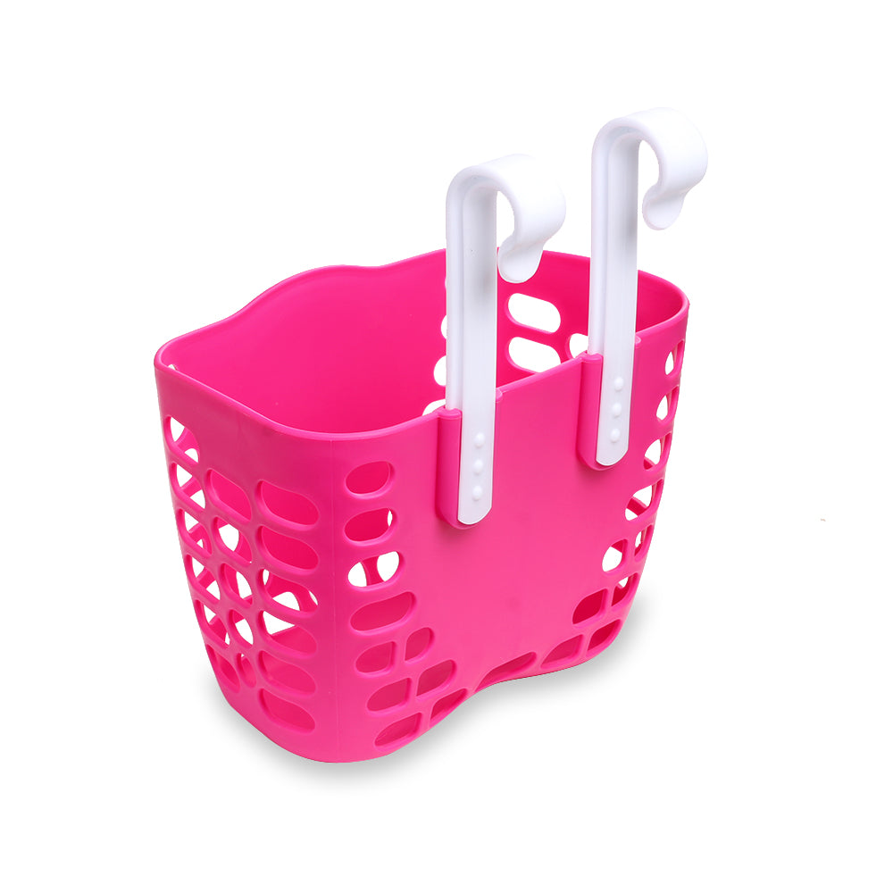 Kid's Bike Basket， Pink Cute Princess Crown Pattern Bicycle Front Handlebar Basket for Kid Girls