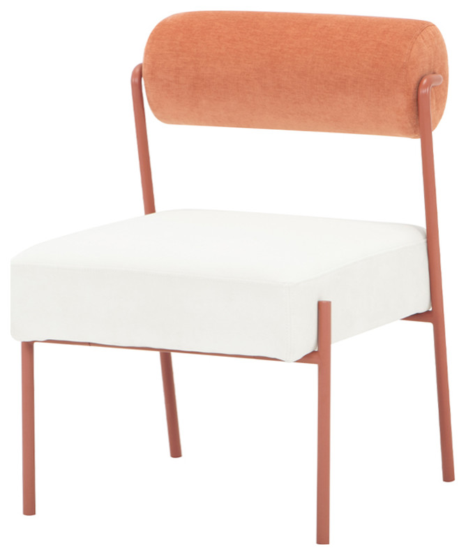 Marni Oyster Dining Chair Rust Frame   Midcentury   Dining Chairs   by Nuevo  Houzz