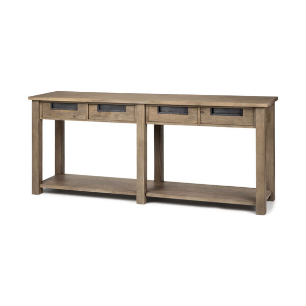 Harrelson III Light Brown Four-Drawer Console Table