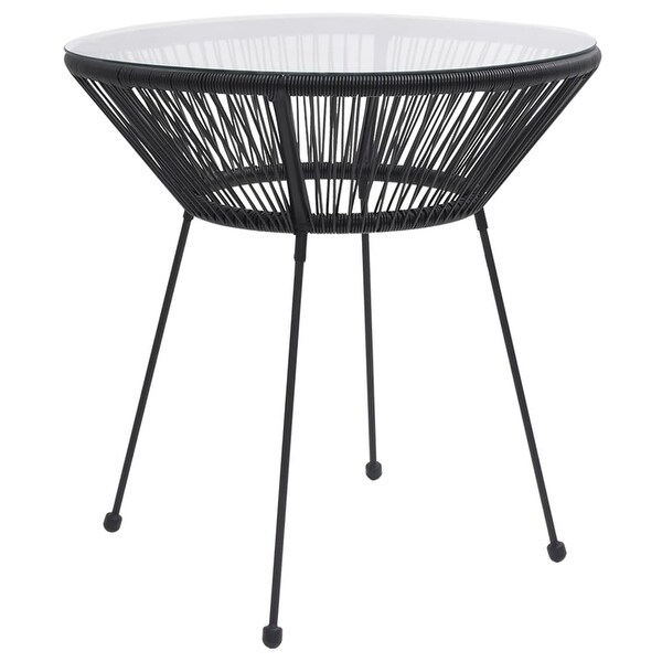 vidaXL Patio Dining Table Black Ø27.6