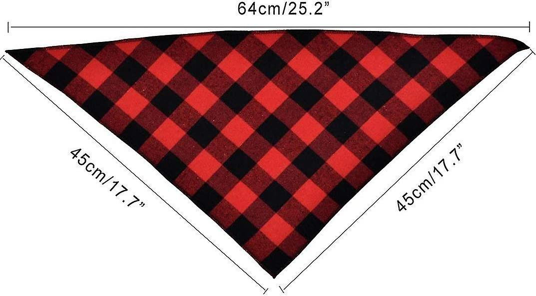 4pcs Classic Plaid Cotton Bandana Neckerchief Dogs Cats Triangle Scarf