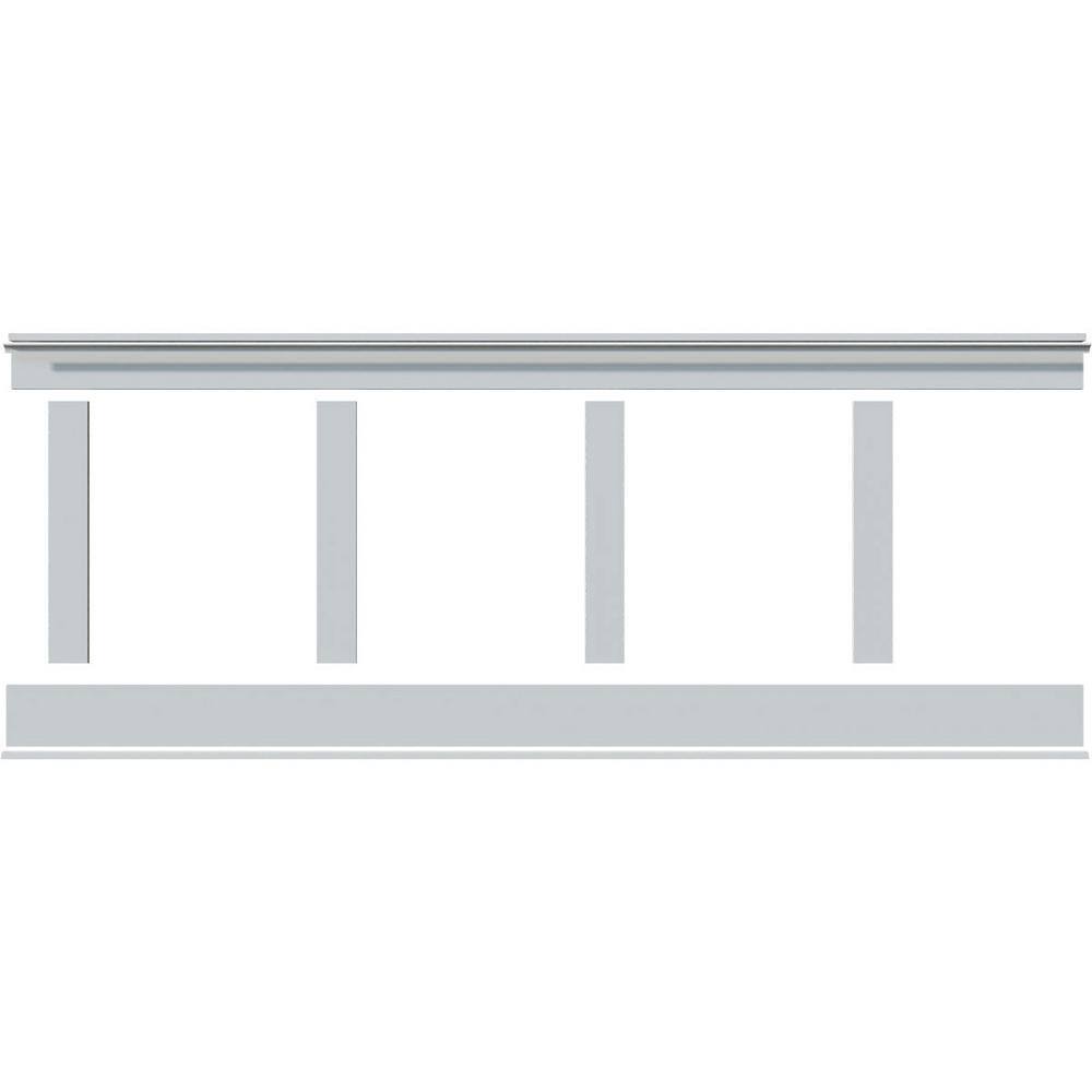 Ekena Millwork 58 in. X 96 in. X 32 in. Expanded Cellular PVC Deluxe Shaker Wainscoting Moulding Kit (for heights up to 32H) WPKP32X02DS