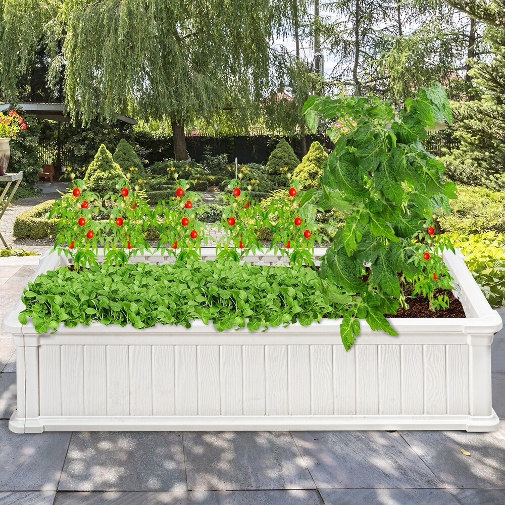 48''x24''Raised Garden Bed Rectangle Plant Box Planter Flower