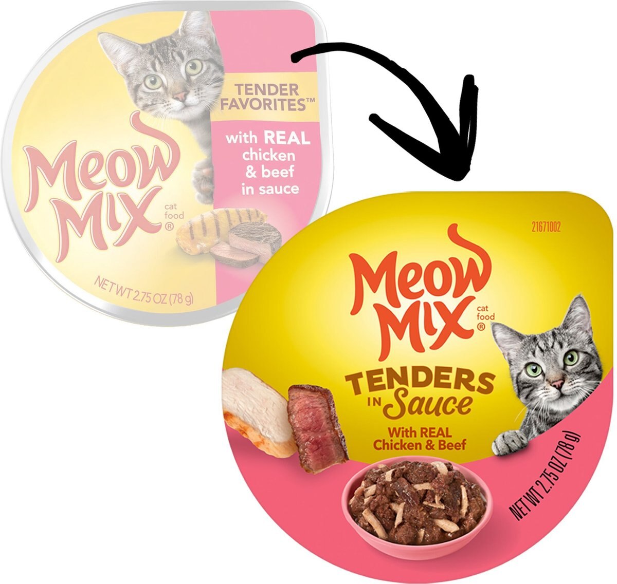 Meow Mix Tenders in Sauce With Real Chicken and Beef Wet Cat Food