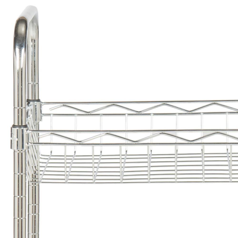 SAFAVIEH Chrome 4-Tier Carbon Steel Wire Shelving Unit (18 in. W x 37 in. H x 10 in. D) HAC1012A