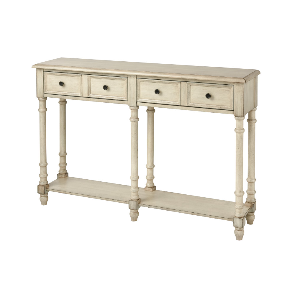 Hager Console Table Antique Cream   Farmhouse   Console Tables   by HedgeApple  Houzz