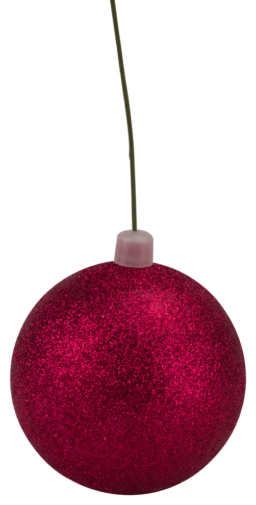 100Mm 4 quotBurgundy Glitter Ball Ornament With Wire   Contemporary   Christmas Ornaments   by Queens of Christmas  Houzz