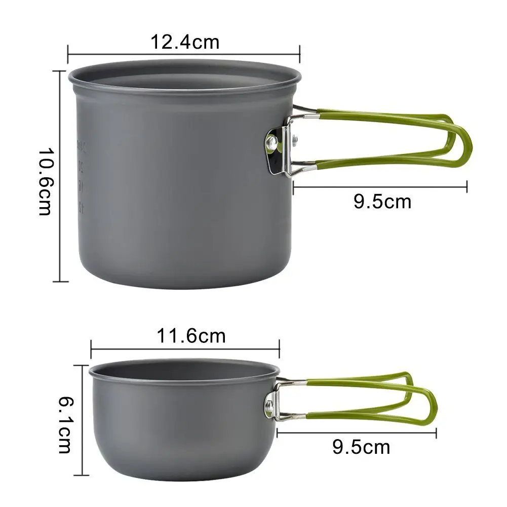 Camping Cookware Utensils outdoor tableware set Camping Tableware Pot Pan 1 2 persons camping cooking pot aluminium cookware set