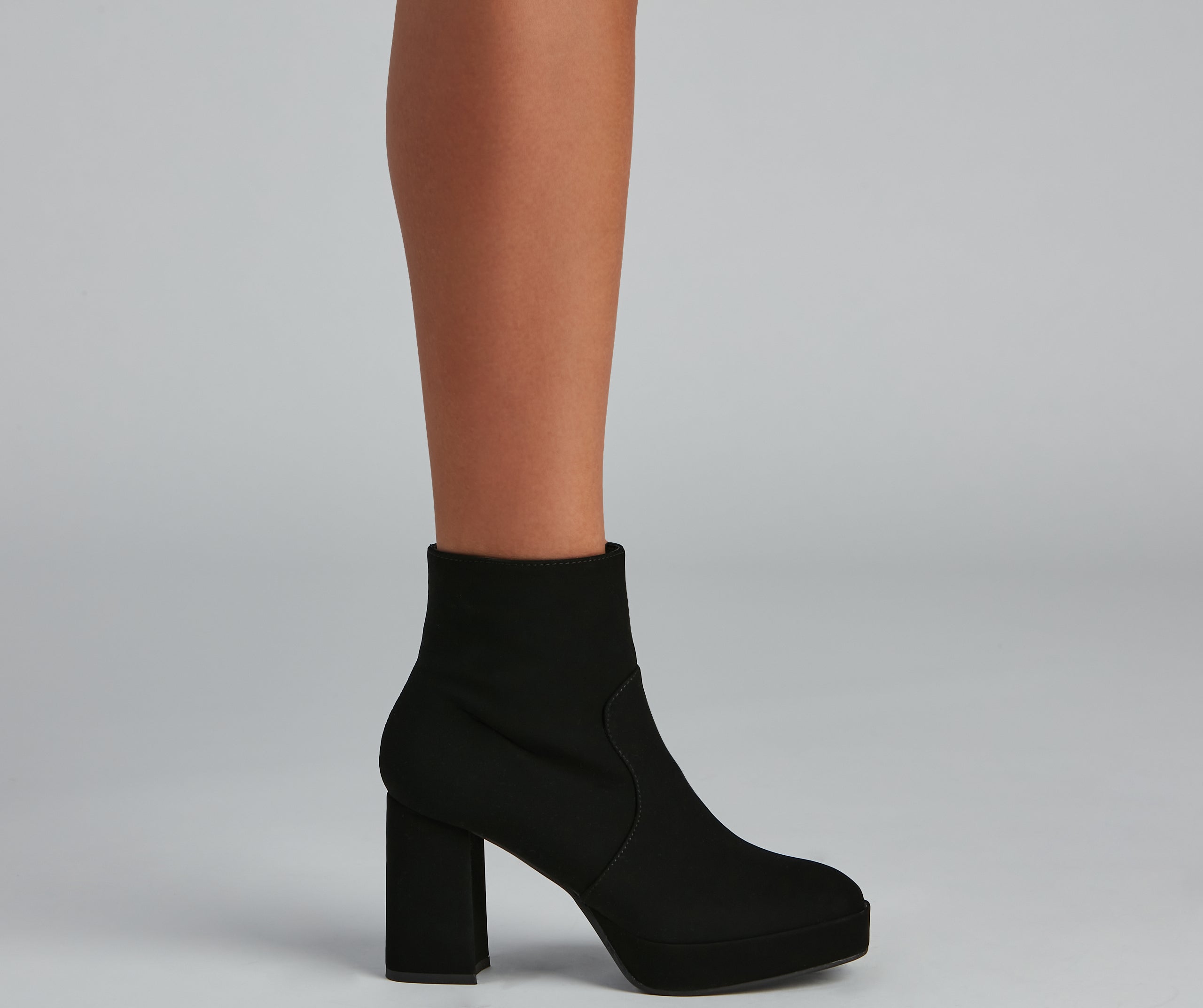 Uptown Chic Nubuck Platform Booties