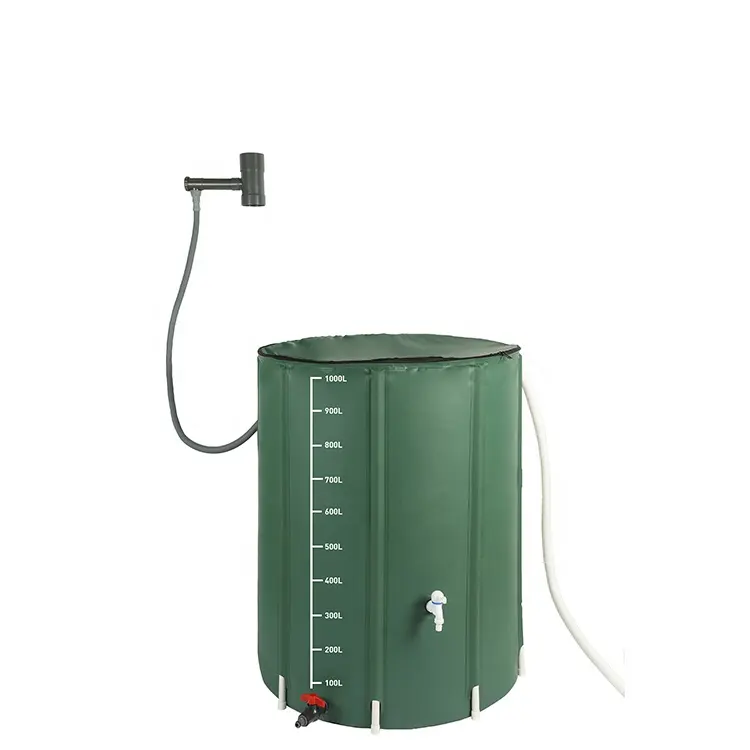 High Quality 380Liter PVC Tarpaulin Water Storage Rainwater Tank Kit Collapsible Rain Barrel garden supplies