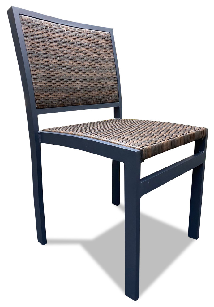 Set x6 Wicker Outdoor Commercial Dining Chair   Tropical   Outdoor Dining Chairs   by Nativa Interiors  Houzz