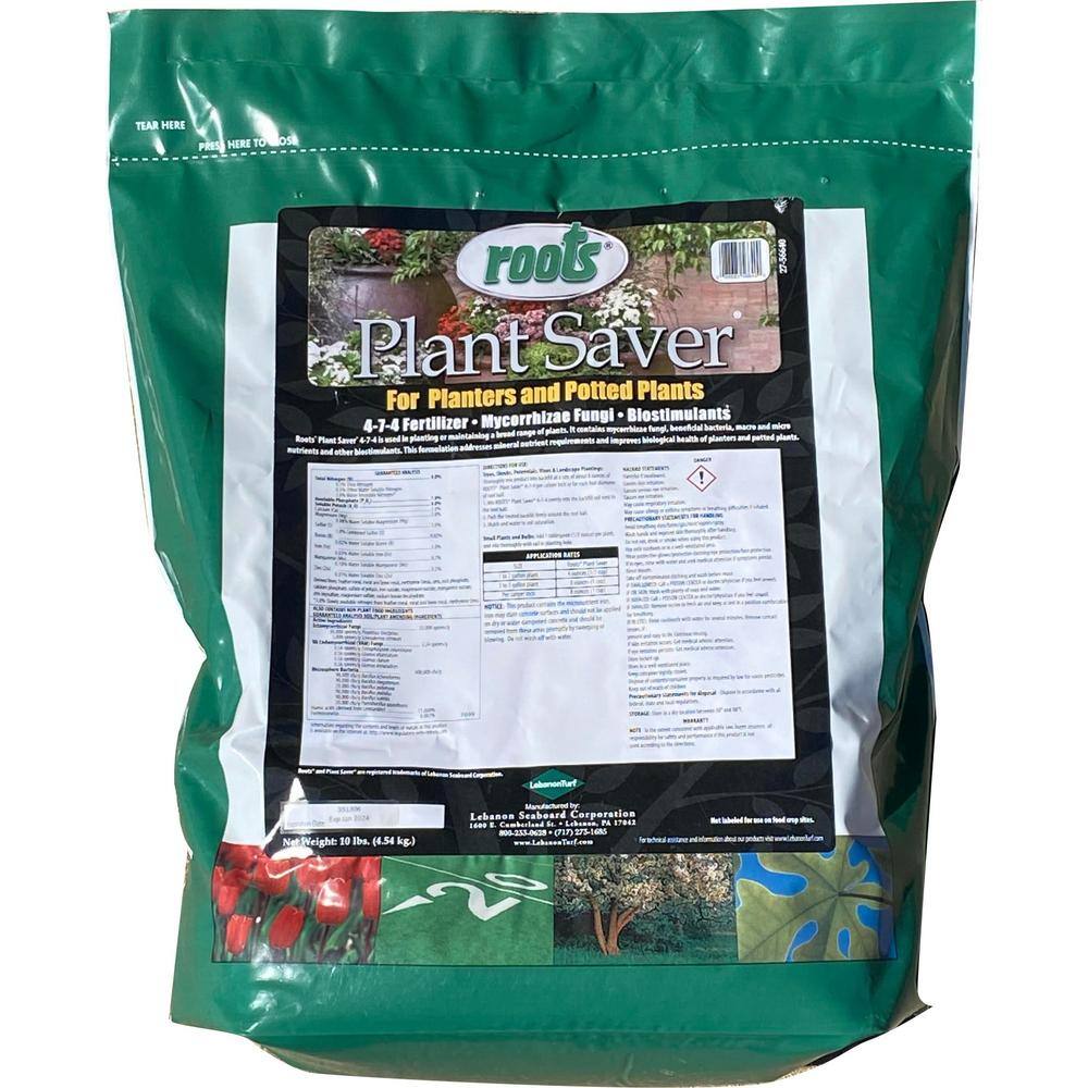 Roots 10 lbs. Plant Saver Fertilizer for Planters and Potted Plants 4-7-4 2724687