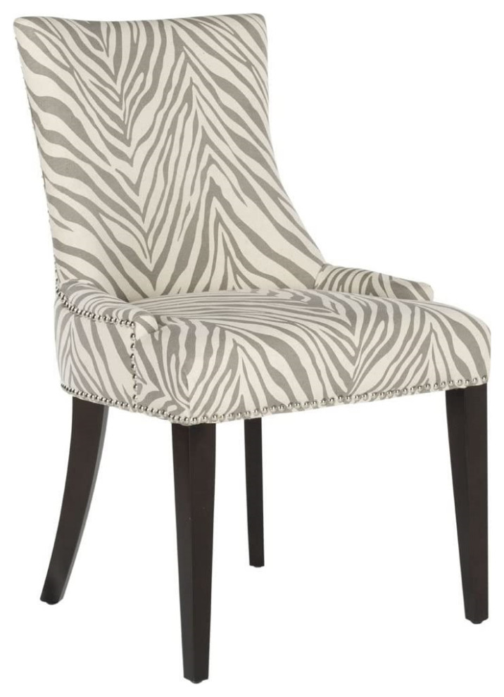 Elegant Dining Chair  Birch Wooden Legs  ampLinen Seat With Nailhead   Contemporary   Dining Chairs   by Decorn  Houzz