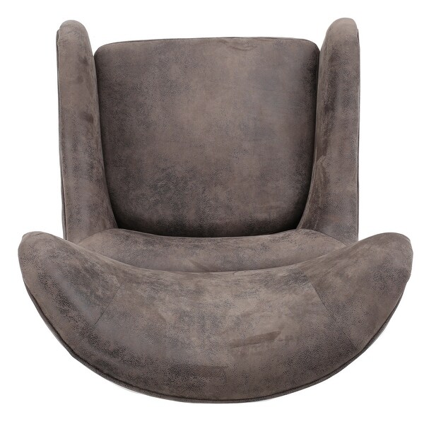 Lorenzo Microfiber Wingback Club Chair by Christopher Knight Home