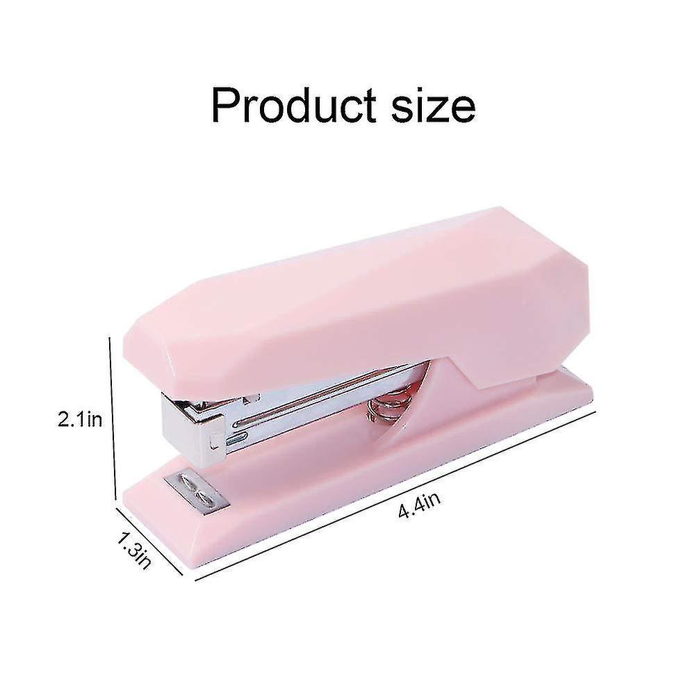 Power Saving Staplers With Non-skid Base Office Supplies For Women Girls And Student (pink)