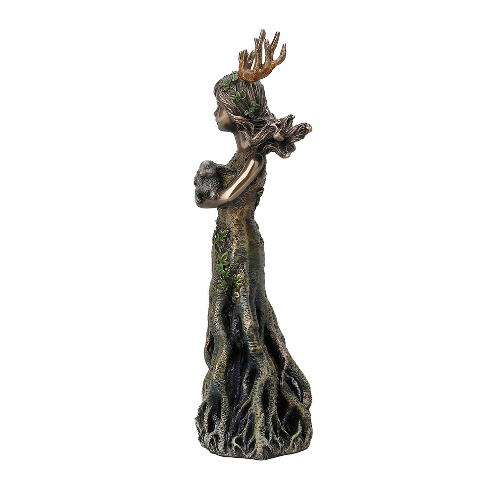 Sacred Grove Lullaby Antler Tree Goddess Resin Statue Nature Spirit   9.5 X 3.5 X 2.75 inches