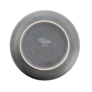 OUR TABLE Landon 10.4 in. 48 fl.oz Truffle Gray Round Stoneware Low Serving Bowl 985119924M