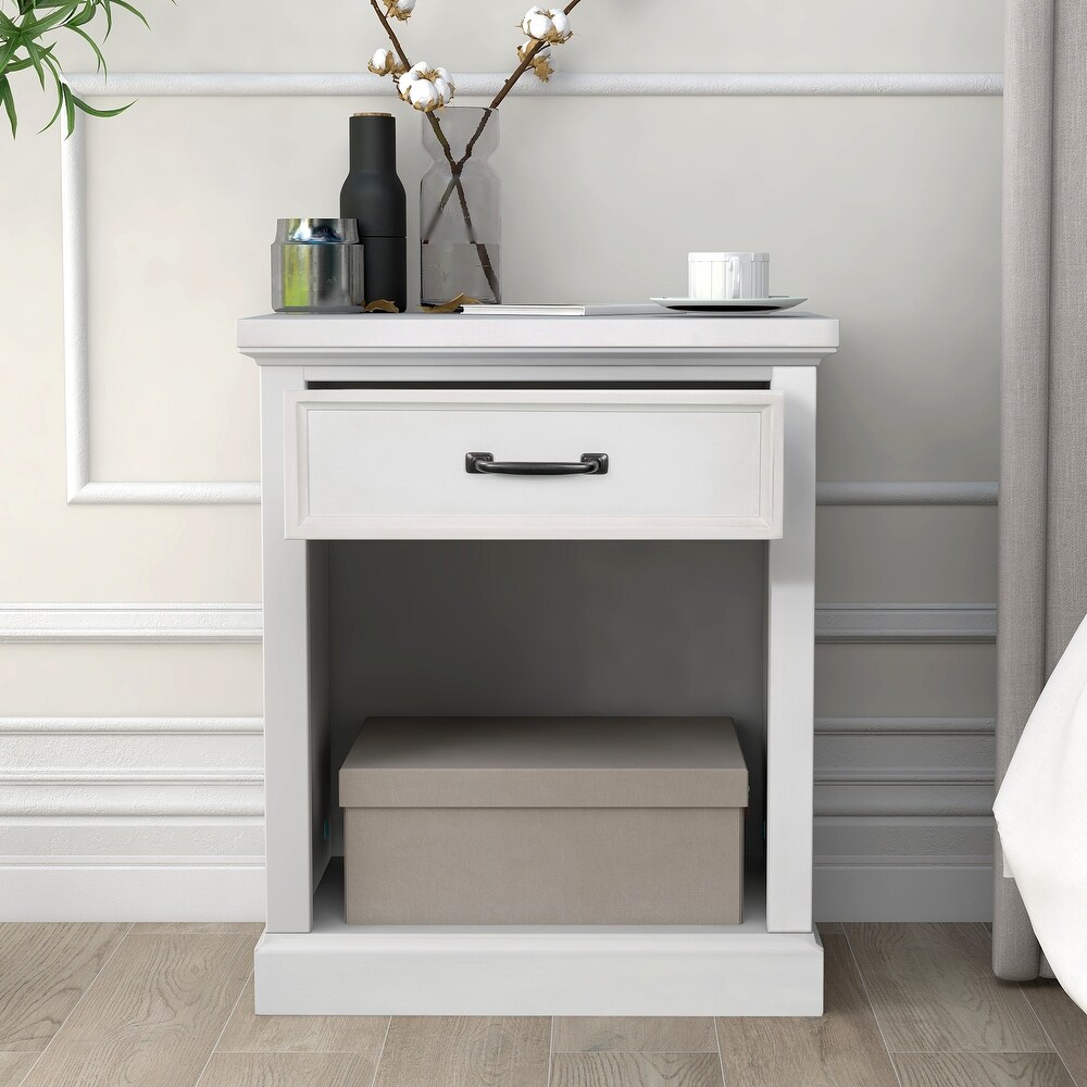 Modern Wooden Nightstand with Drawers Storage for Living Room/Bedroom