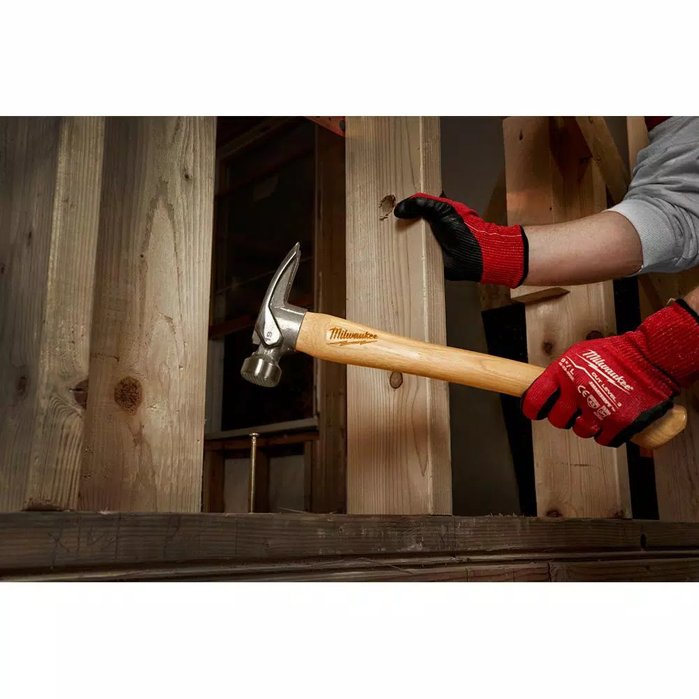 Milwaukee 19 oz. Wood Milled Face Hickory Framing Hammer and#8211; XDC Depot