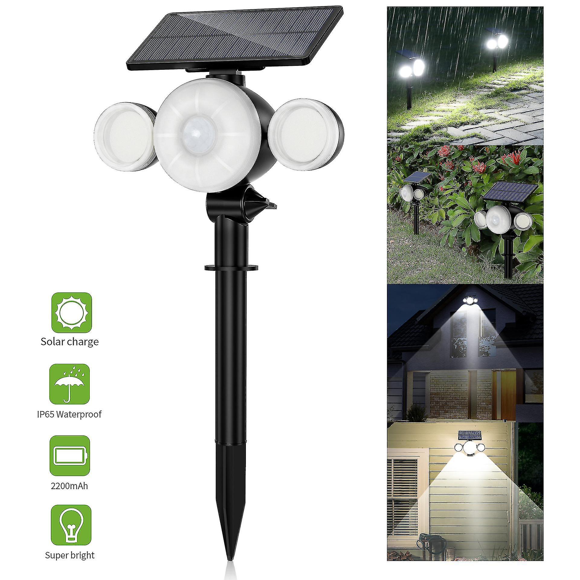 Super Powerful 88led Outdoor Solar Garden Light Waterproof Motion Sensor， 360 Adjustable Wireless Outdoor Solar Spotlight Safety Solar Light