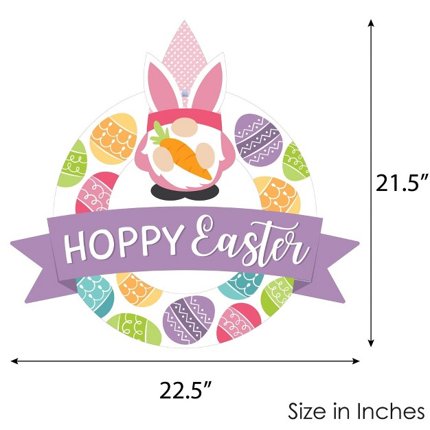 Big Dot Of Happiness Easter Gnomes Outdoor Spring Bunny Party Decor Front Door Wreath