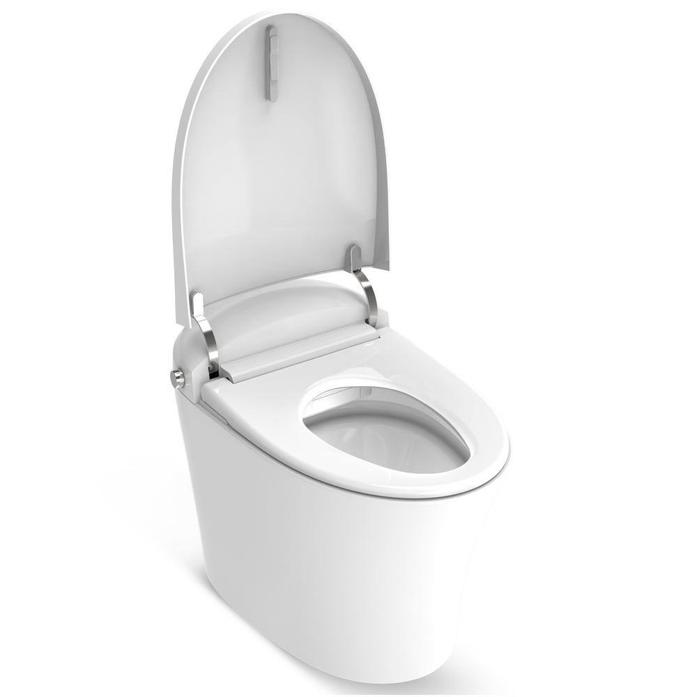 HOROW 11.27 GPF Tankless Elongated Smart Toilet Bidet in White with Frontrear Wash and Auto Flush HR-0015