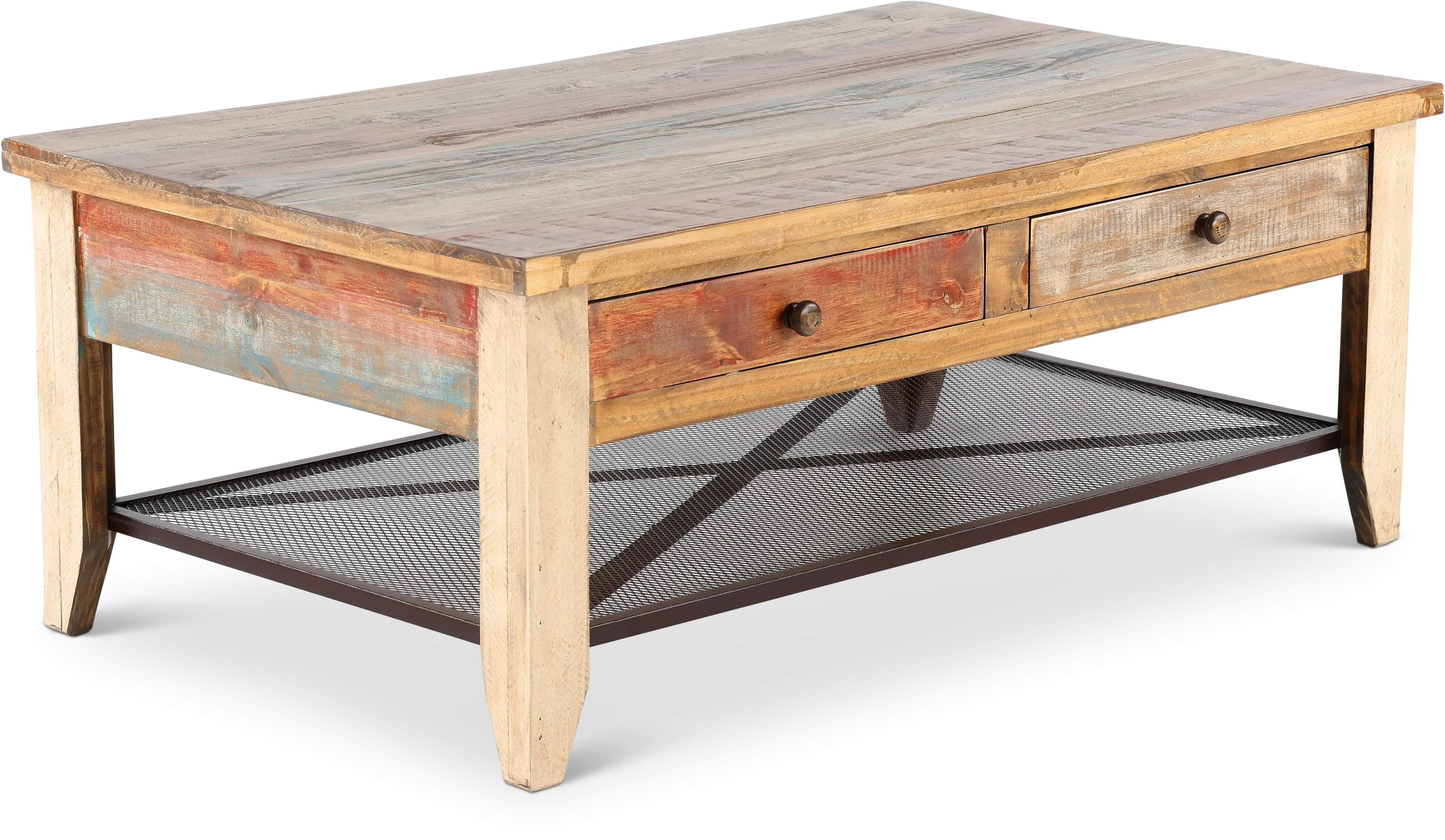 Tanmeron Pine Two Tone Wood Coffee Table